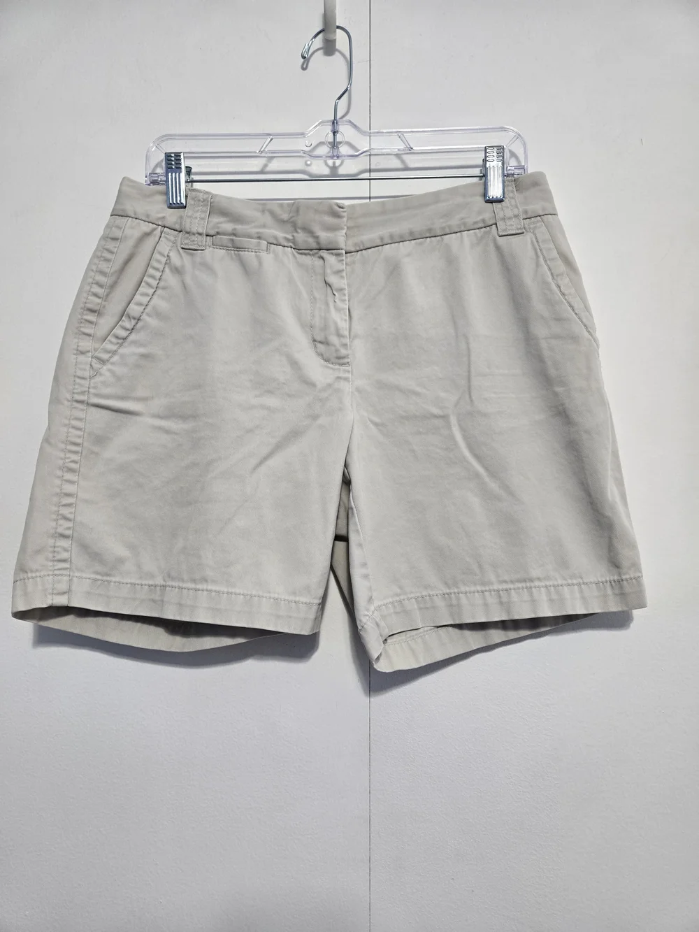 J.Crew Chino City Fit Khaki Shorts Women's 8 Classic Cotton Twill‎